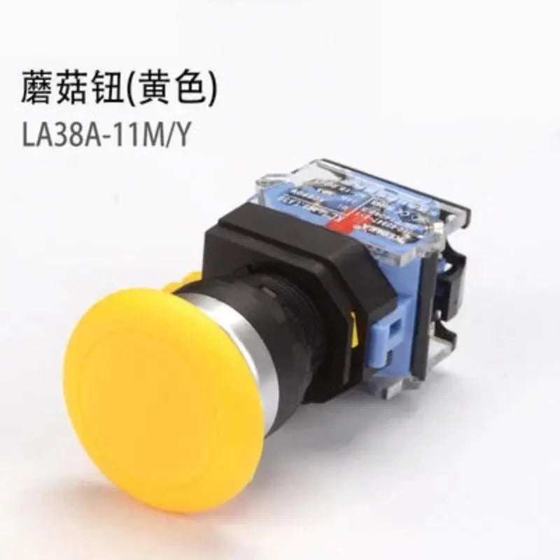 22mm LA38A-11BN LA38A-11ZS LA38A-11M Momentary self locking knob emergency stop mushroom emergency start control button switch - electrical center b2c
