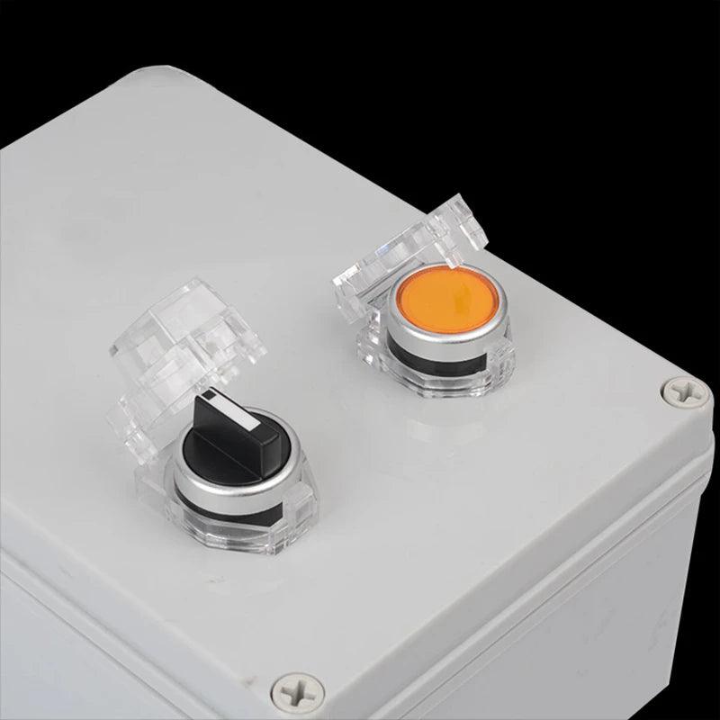 22mm button protective cover transparent square knob switch protective cover flat button reset button high button