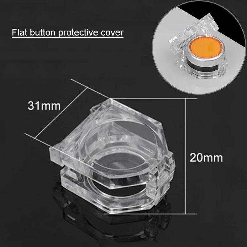 22mm button protective cover transparent square knob switch protective cover flat button reset button high button