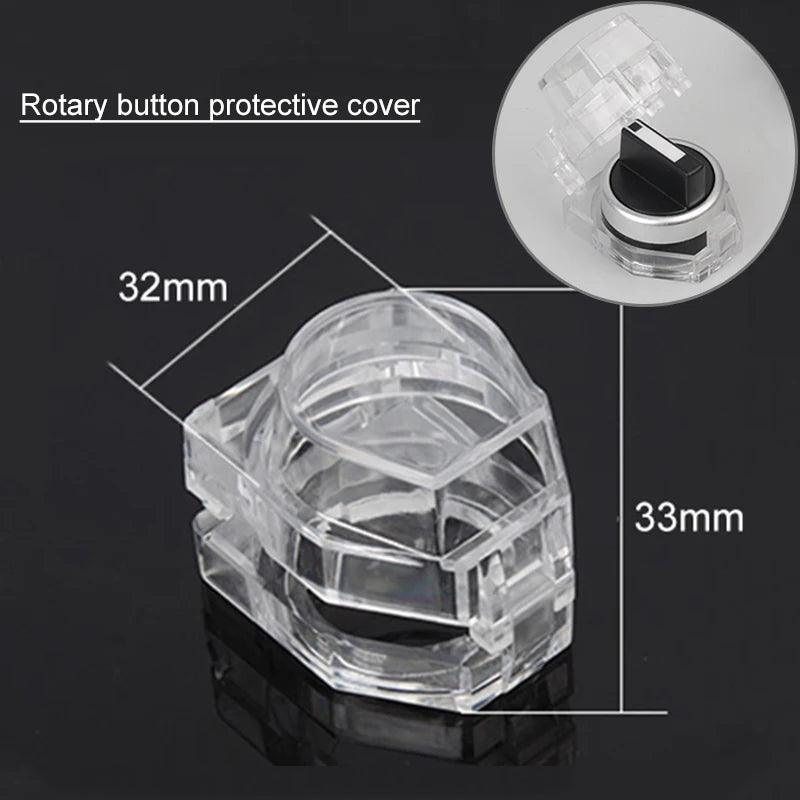 22mm button protective cover transparent square knob switch protective cover flat button reset button high button