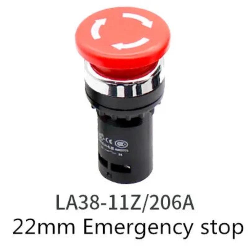 22mm Economical LA38-11/206A Button Switch Knob Switch Emergency Stop Switch Normal Open + Normal Close