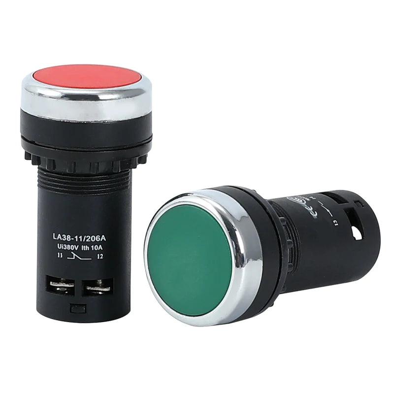 22mm Economical LA38-11/206A Button Switch Knob Switch Emergency Stop Switch Normal Open + Normal Close,la38 series button switch