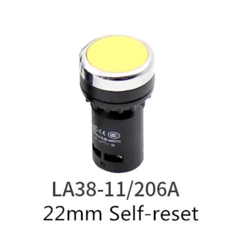 22mm Economical LA38-11/206A Button Switch Knob Switch Emergency Stop Switch Normal Open + Normal Close,la38 series button switch