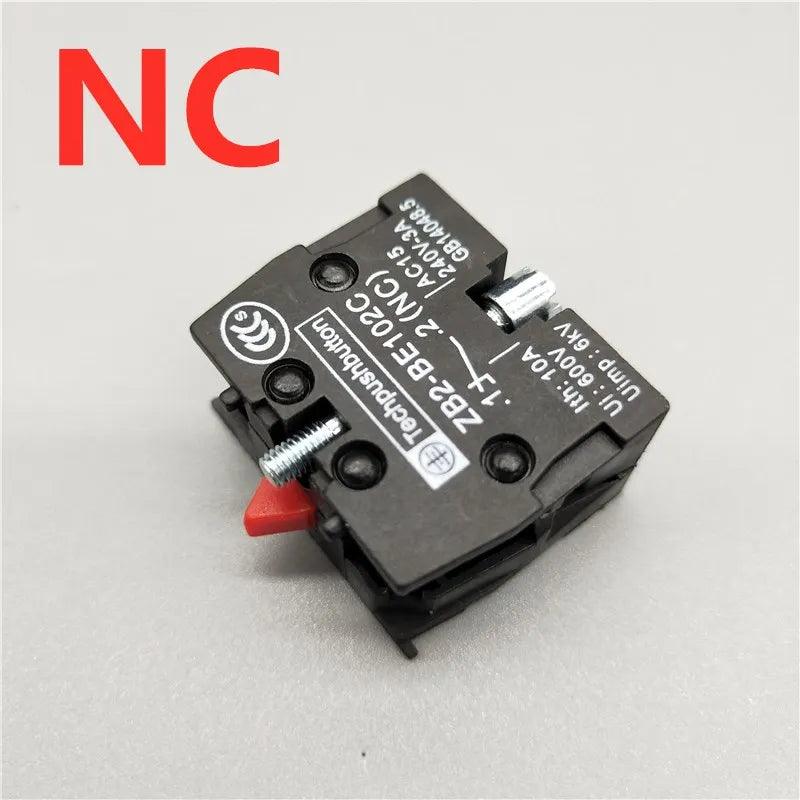 22mm Momentary Flat Push Button Switch XB2- EA31 EA42 ZB2-BE101C 102C NO/NC 10A Self Return Power Starter Switch Red Green