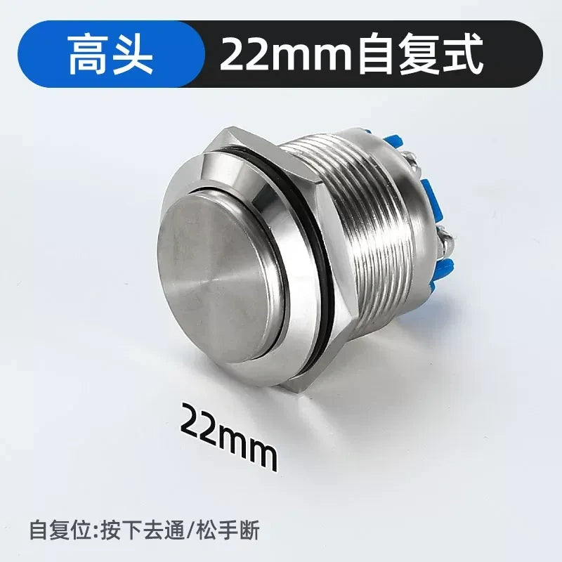 high head metal button,screw terminal button,22mm self reset type waterproof button