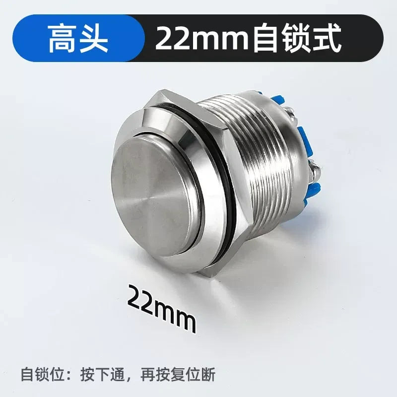 high head metal button,screw terminal button,22mm self locking type waterproof button