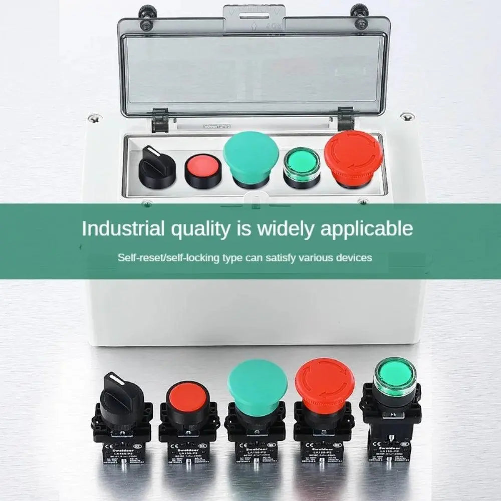 22mm Push Button Switch Momentary Reset ON OFF 12V/220V/48V/24V Black NC NO Power Button for Electrical Industrial Panelboard - electrical center b2c