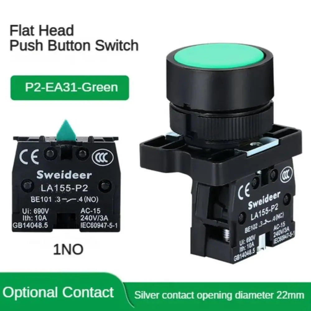 22mm Push Button Switch Momentary Reset ON OFF 12V/220V/48V/24V Black NC NO Power Button for Electrical Industrial Panelboard - electrical center b2c