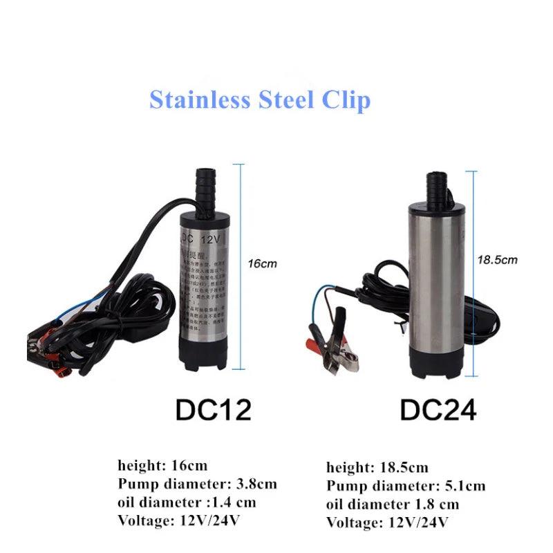 24V DC Portable  Micro-pump 38mm Diameter/ Submersible Pump/ Diesel Pump Oil Self-priming Pump Tube Diameter 1.6cm