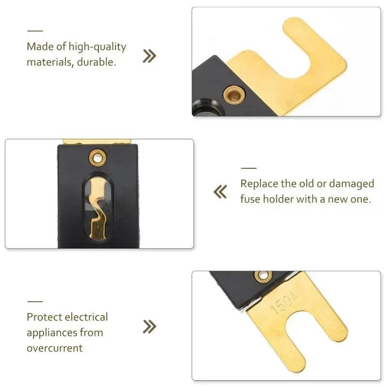 250A Fuse Chip Plated Gold Plated ANL Car Fuse Supplies Car Audio Video System Fuse Car Tools Zinc Alloy Power Supply Protection