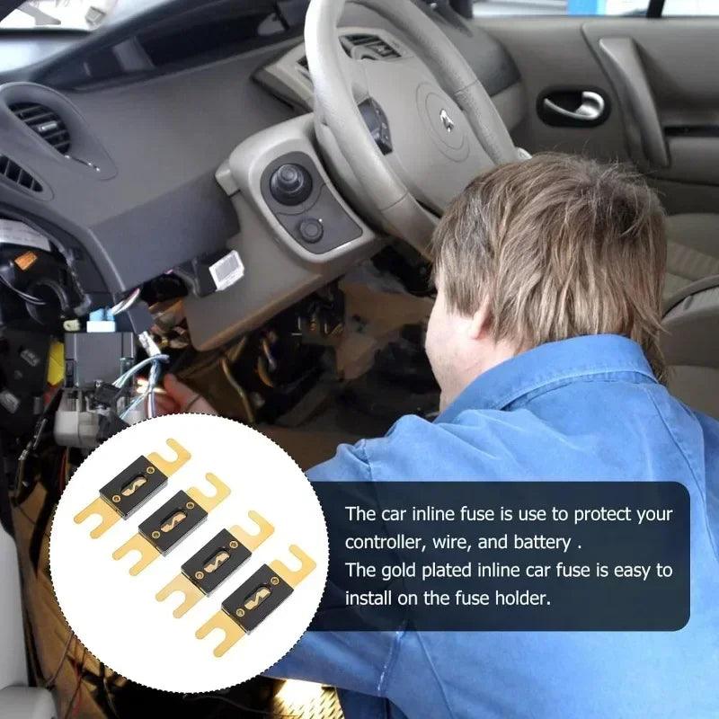 250A Fuse Chip Plated Gold Plated ANL Car Fuse Supplies Car Audio Video System Fuse Car Tools Zinc Alloy Power Supply Protection