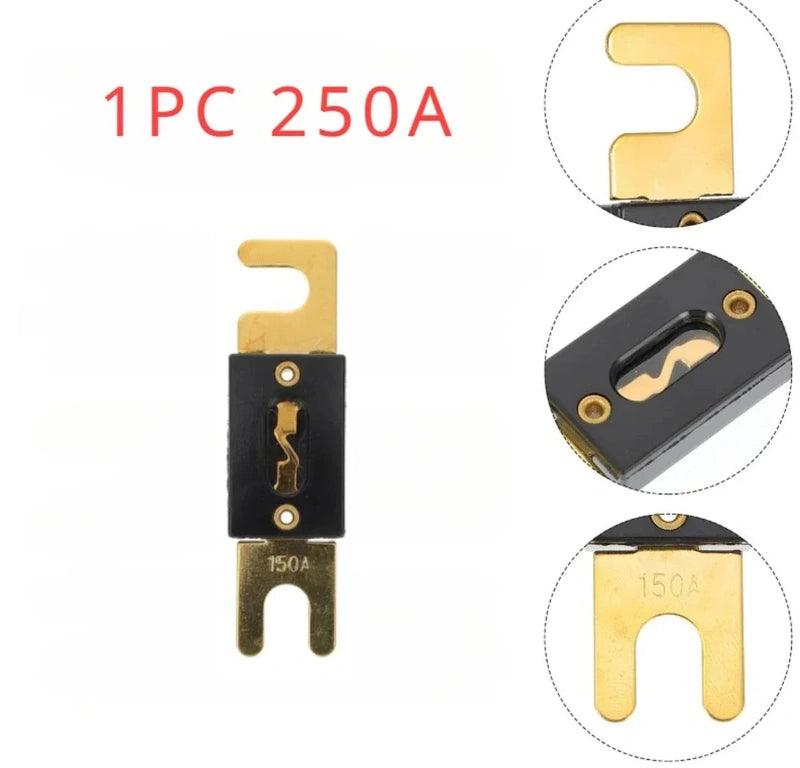 250A Fuse Chip Plated Gold Plated ANL Car Fuse Supplies Car Audio Video System Fuse Car Tools Zinc Alloy Power Supply Protection