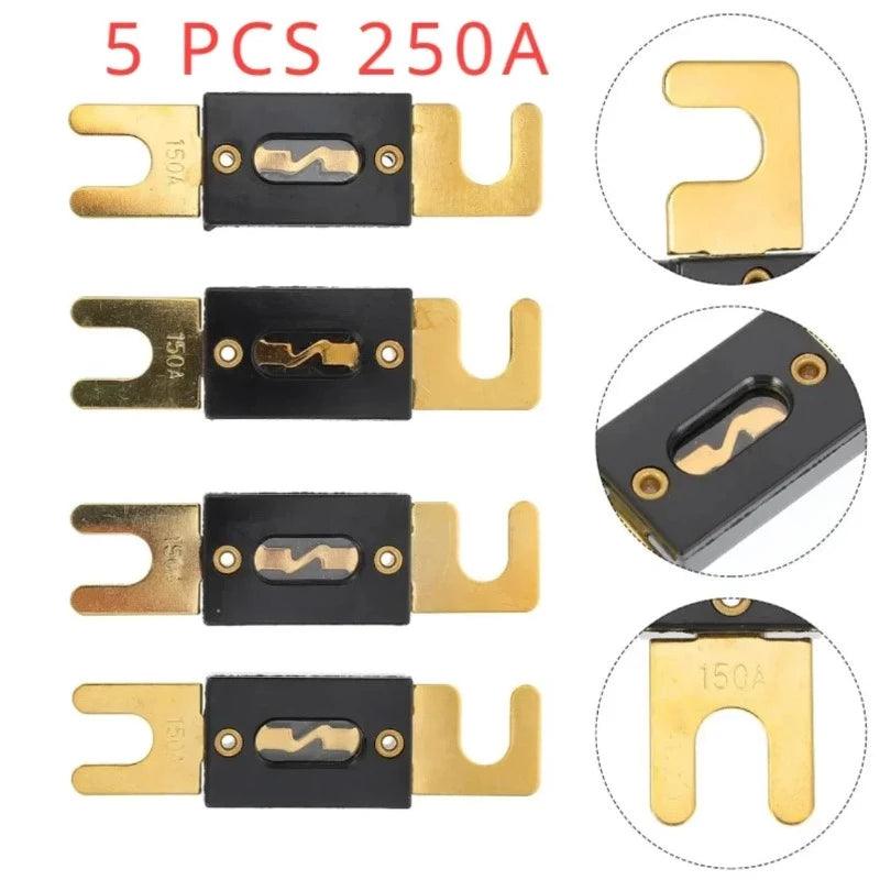 250A Fuse Chip Plated Gold Plated ANL Car Fuse Supplies Car Audio Video System Fuse Car Tools Zinc Alloy Power Supply Protection