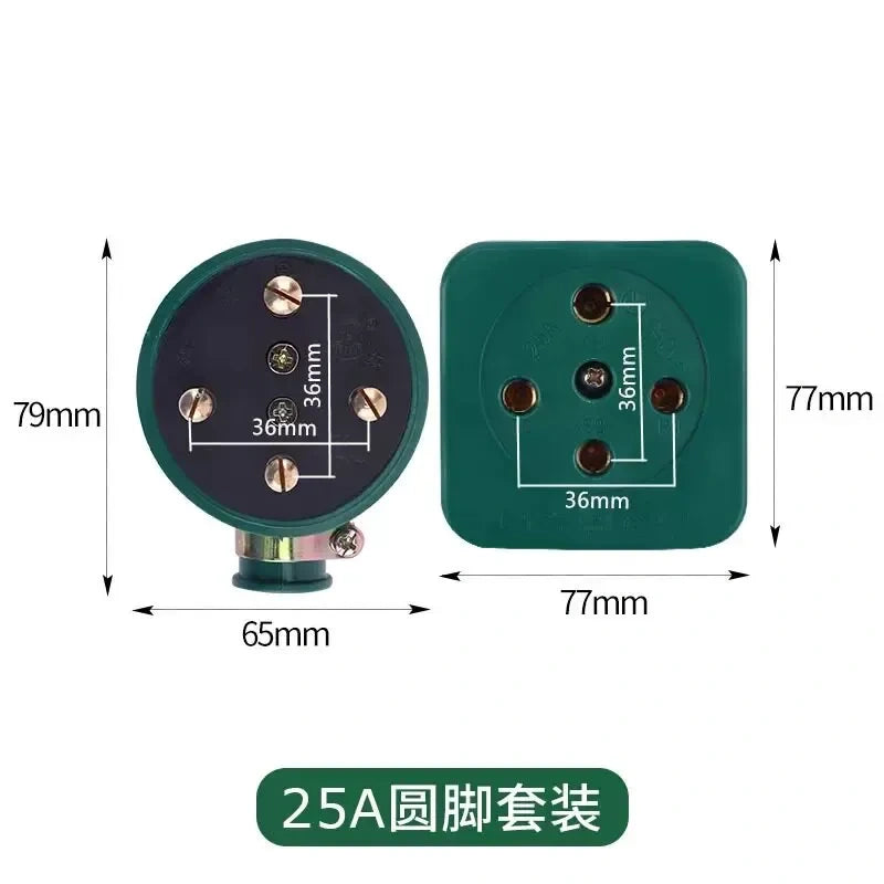 industrial power plug socket,3‑phase 4‑wire connector,440v industrial 25a plug socket