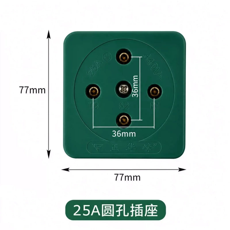 industrial power plug socket,3‑phase 4‑wire connector,440v industrial 25a socket