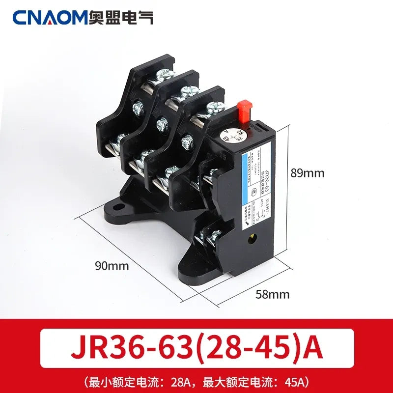 JR36 thermal overload relay, motor overload protector, phase loss protection relay,JR36-63 28-45a