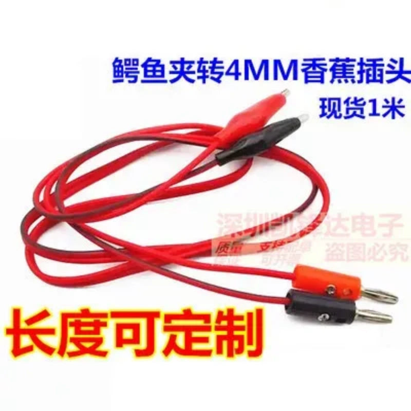 Insulated Alligator Clip Test Leads, Banana Plug to Alligator Clip Cable, Multimeter Power Test Wire, Double End Alligator Clip Jumper Wire for Electrical Testing