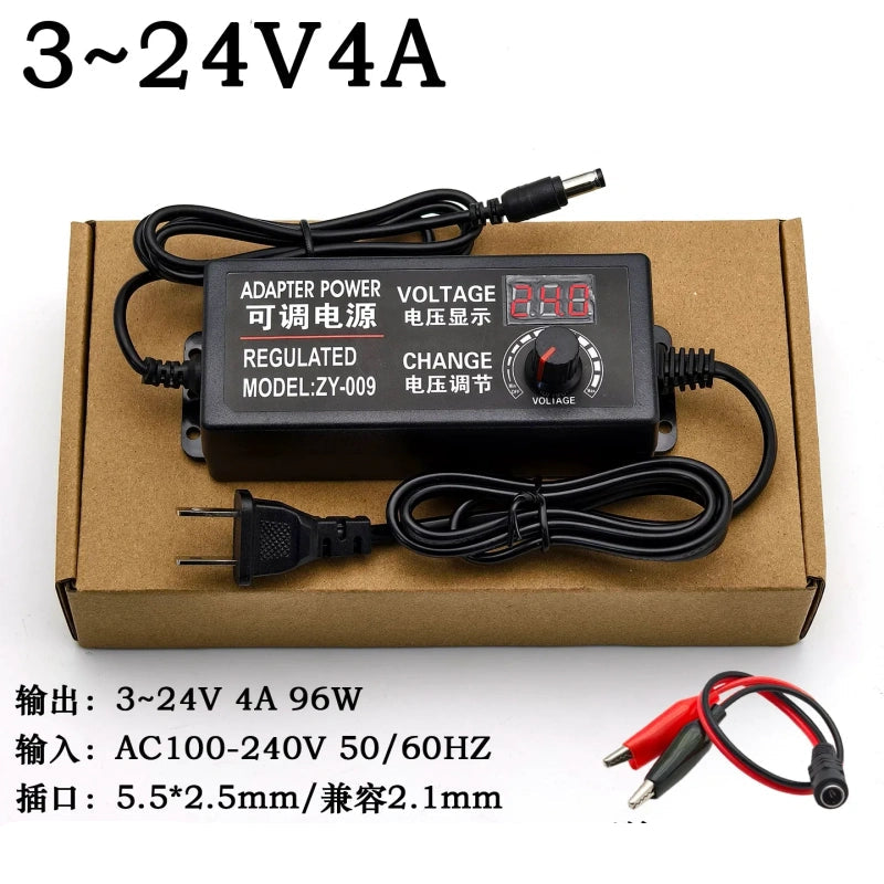 adjustable dc power supply, variable voltage adapter, 3V-24V 4a power adapter, dc motor speed controller, led dimmer power supply,220V to 3-24V power supply