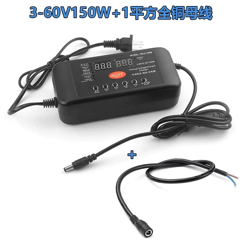 Adjustable DC Power Supply 3-60V 2.5A / 3-90V 1.5A, Digital Display Variable Voltage Current Charger