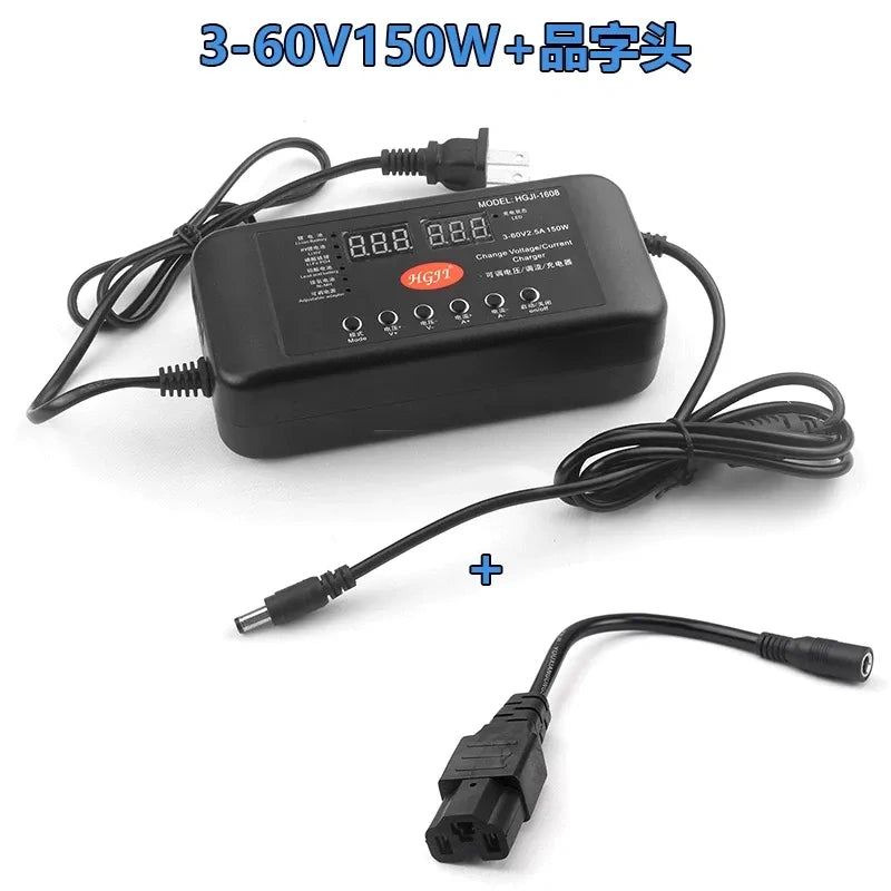 Adjustable DC Power Supply 3-60V 2.5A / 3-90V 1.5A, Digital Display Variable Voltage Current Charger