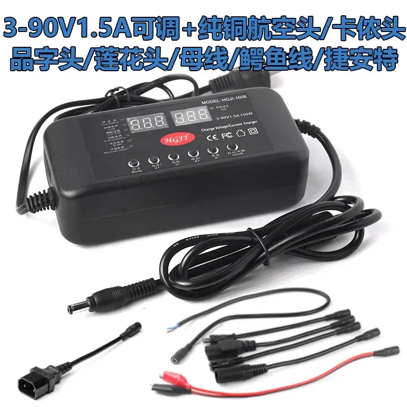 Adjustable DC Power Supply 3-60V 2.5A / 3-90V 1.5A, Digital Display Variable Voltage Current Charger