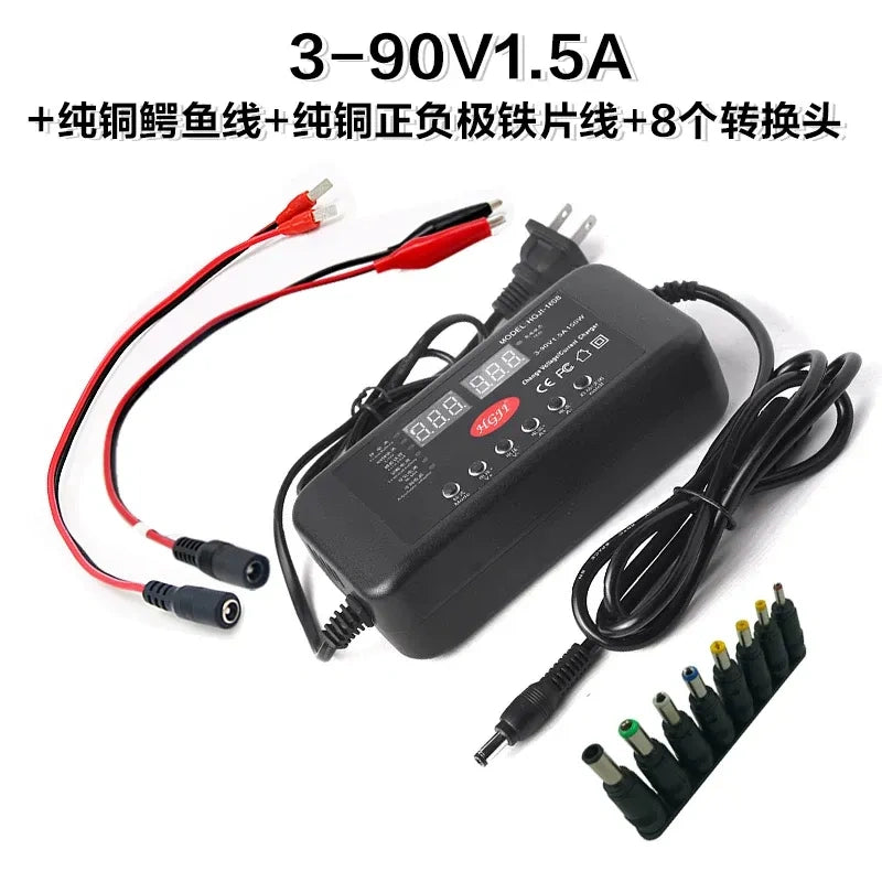 Adjustable DC Power Supply 3-60V 2.5A / 3-90V 1.5A, Digital Display Variable Voltage Current Charger