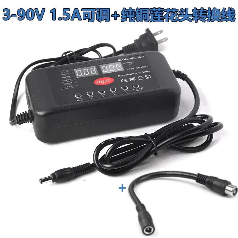 Adjustable DC Power Supply 3-60V 2.5A / 3-90V 1.5A, Digital Display Variable Voltage Current Charger
