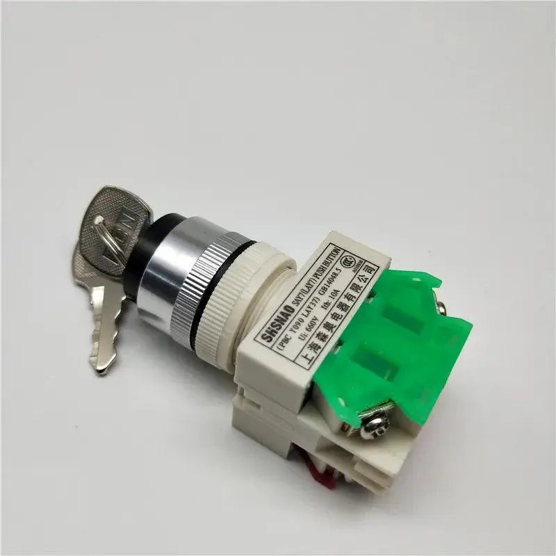 LAY37-11Y2/LAY37-20Y3 Key Rotary Switch 2/3 Position Push Button Switch 1NO1NC Latching Self-locking Key Button - electrical center b2c