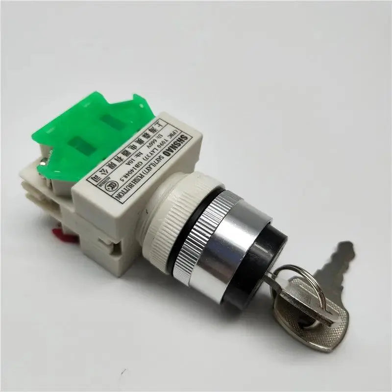 LAY37-11Y2/LAY37-20Y3 Key Rotary Switch 2/3 Position Push Button Switch 1NO1NC Latching Self-locking Key Button - electrical center b2c