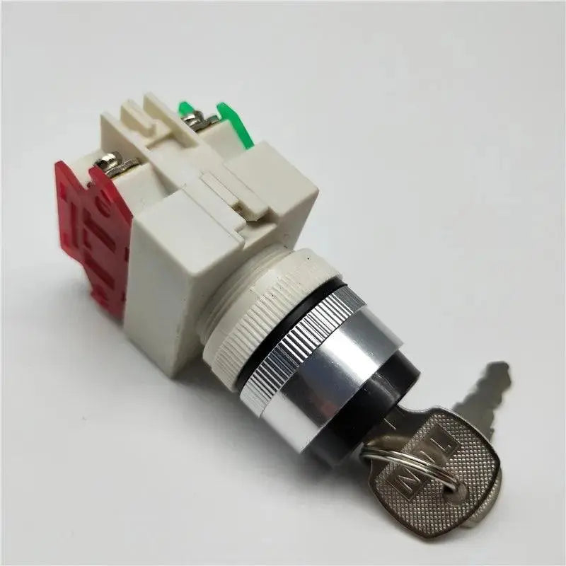 LAY37-11Y2/LAY37-20Y3 Key Rotary Switch 2/3 Position Push Button Switch 1NO1NC Latching Self-locking Key Button - electrical center b2c