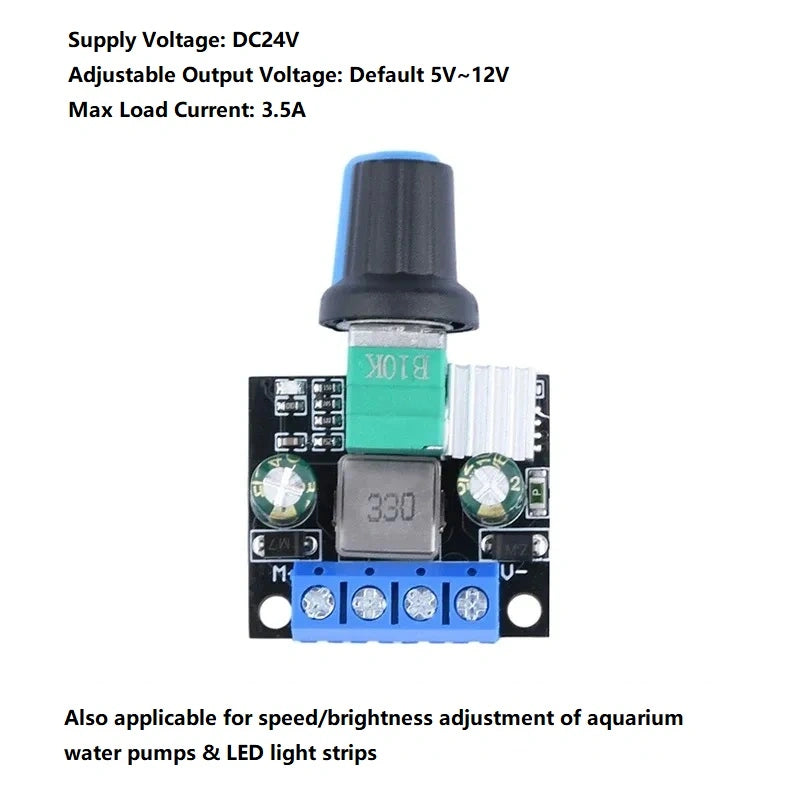 dc motor speed controller,pwm speed regulator,led dimmer module,dc fan speed control,3.5A DC24V speed controller,aquarium water pump speed control,led strip brightness dimmer,brushed dc motor control,