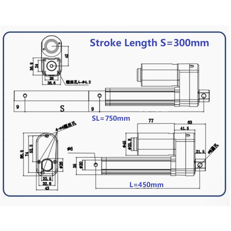Linear Actuator with Hall Encoder