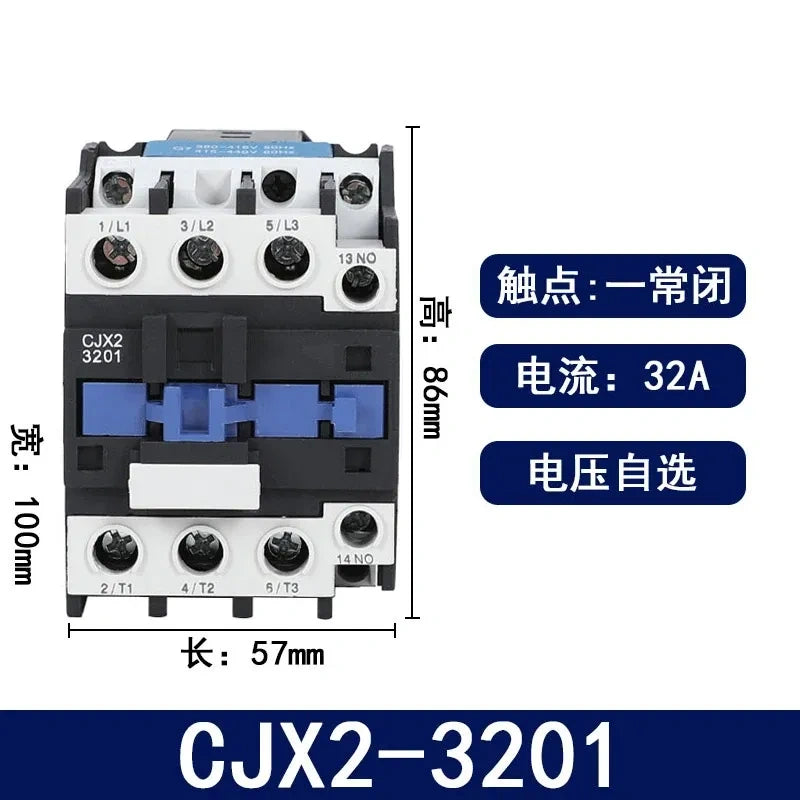 CJX2-3201 32a  contactor, 1nc single phase contactor, CJX2 upgrade version, power switching contactor, 50‑60Hz contactor