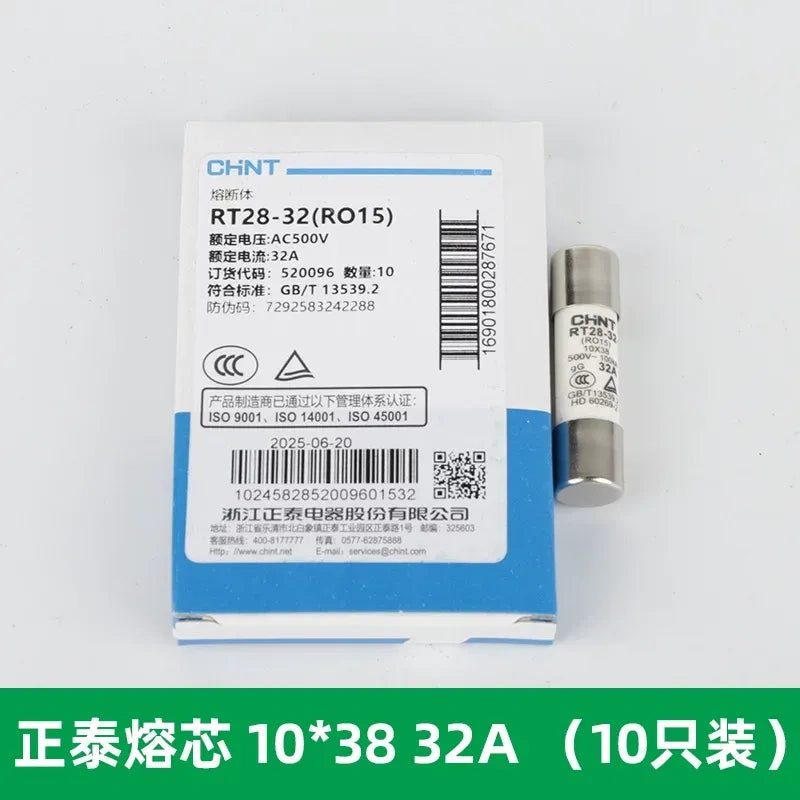CHINT Cylindrical Fuse Links (gG/gL type),Fuse Size: 10×38mm (for 32A) / 32A