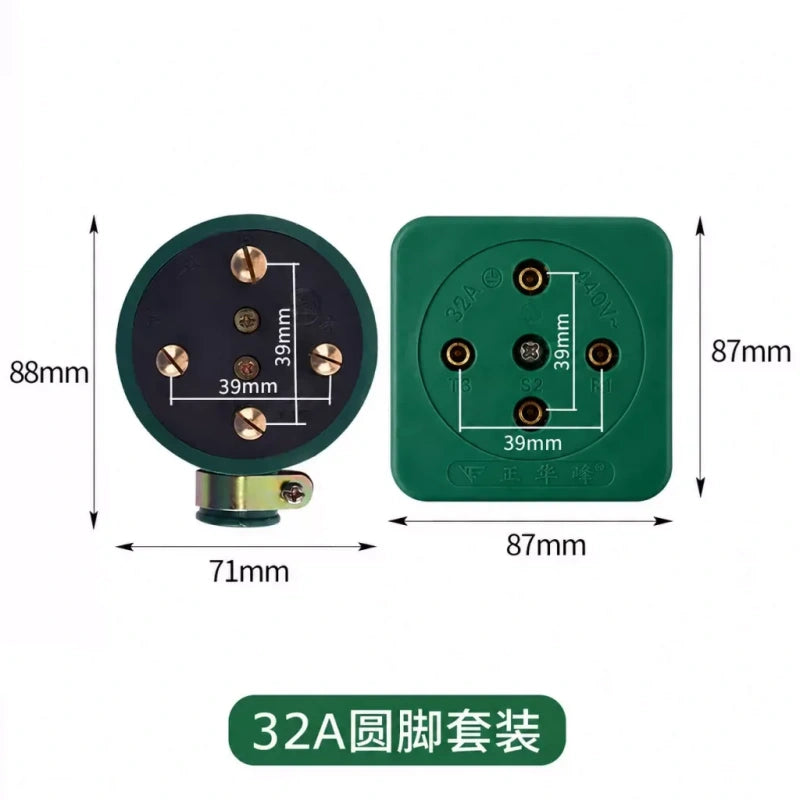 industrial power plug socket,3‑phase 4‑wire connector,440v industrial 32a plug socket