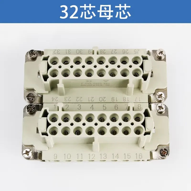 Heavy Duty Connector HDC-HE-032-1/2/3/4-F/M 32 Pin Aviation Plug Socket 16A Industrial Connector