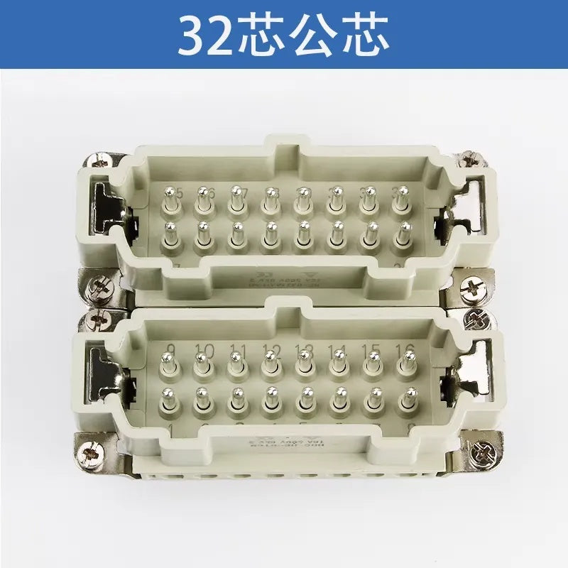 Heavy Duty Connector HDC-HE-032-1/2/3/4-F/M 32 Pin Aviation Plug Socket 16A Industrial Connector