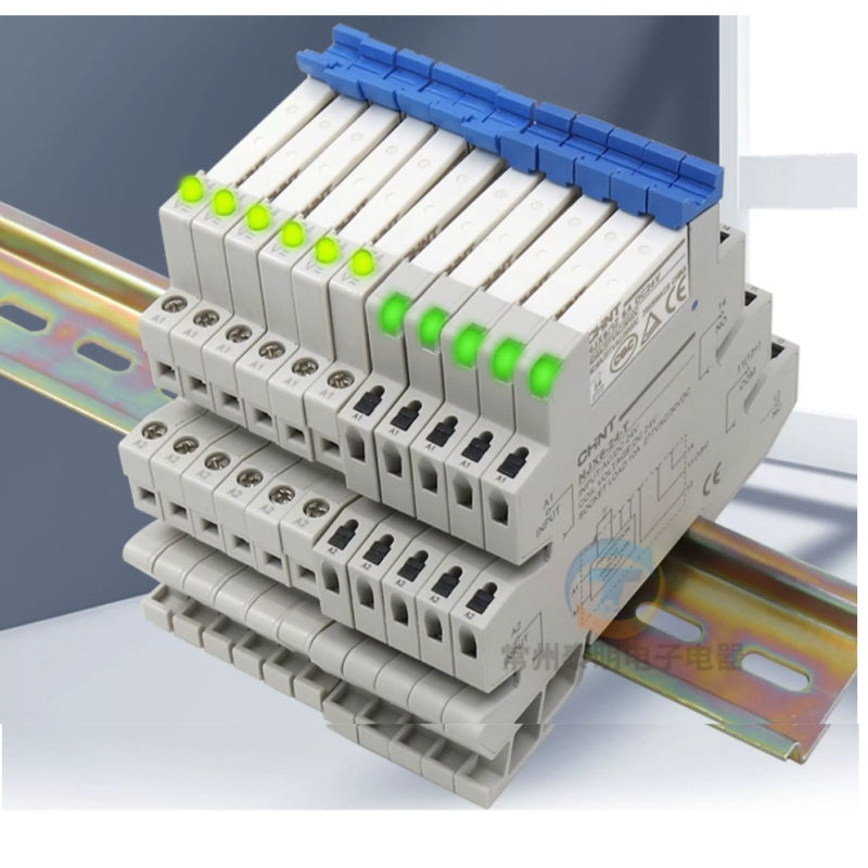 chint njx6 relay,slim 6mm intermediate relay,din rail thin relay,original chint relay,dc12v dc24v relay,6a 10a relay,1z changeover relay,screw spring socket base,plc signal relay,automation control relay,solenoid drive relay,industrial cabinet spare parts