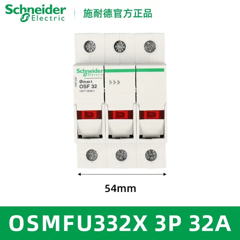 Schneider OSMFU332X Fuse Holder ,DIN Rail Fuse Holder, 3P 32A Fuse Holder with indicator