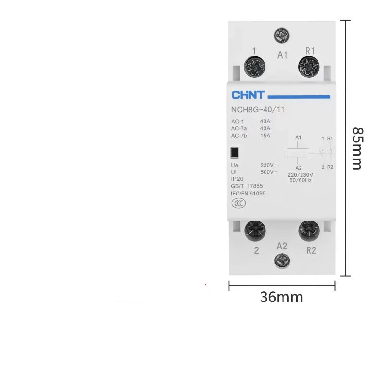 CHNT NCH8 NCH8G-40/11 1NO1NC 2P40A Modular Contactor , Household lighting Contactor
