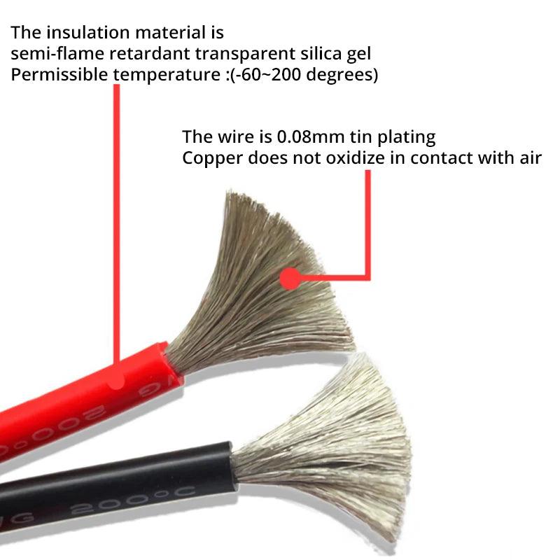 400 Meters/Roll 22/24/26WG High Temperature Soft Silicone Cable Tinned Copper Heatproof Silicone Cable Silica Gel Wire