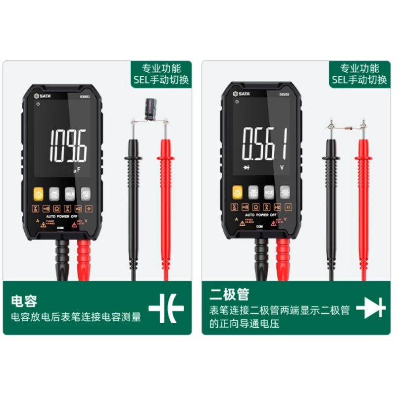 digital multimeter,SATA multimeter,D05054,D05053,auto‑ranging multimeter,portable multimeter,anti‑burn multimeter,NCV voltage tester,live neutral line detector,electrician tool,multimeter for repair,voltage current resistance tester,diode capacitance meter,hand‑held multimeter,electrical maintenance tool
