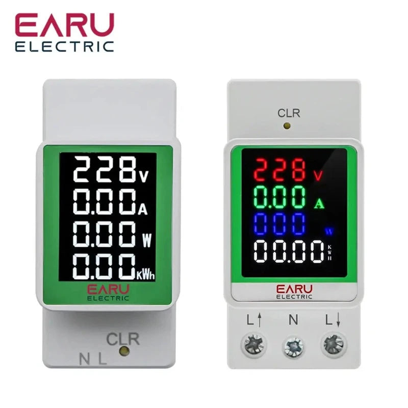 4IN1 Digital AC 110V 220V 100A Voltage Current KWH Electric Energy Monitor Meter VOLT AMP Voltmeter Aammeter Wattmeter Din Rail electrical center b2c