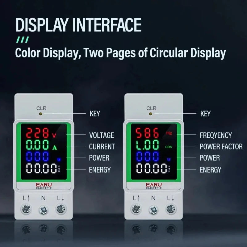 4IN1 Digital AC 110V 220V 100A Voltage Current KWH Electric Energy Monitor Meter VOLT AMP Voltmeter Aammeter Wattmeter Din Rail electrical center b2c