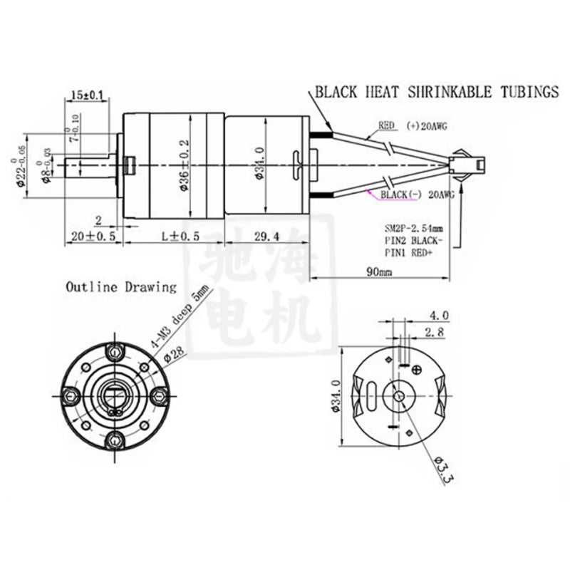 planetary gear dc motor, 36mm dc motor, chihai motor, chr-36gp-3429sk, 12v 24v dc motor, high torque dc motor, metal gear motor, dual ball bearing motor, 8mm shaft dc motor, smart car motor, robotics dc motor, low noise gear motor, heavy duty dc motor, planetary reducer motor, dc motor with connector