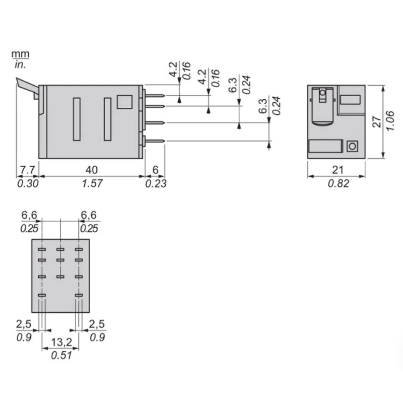 Schneider RXM3 Series 3NO3NC Plug-in Relay