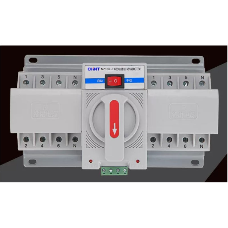 ats transfer switch,dual power automatic changeover switch,automatic mains backup switch,4p cb class ats switch,ac400v power switch,10a~63a dual power transfer,home generator auto transfer switch,solar power changeover breaker,overload undervoltage protected ats