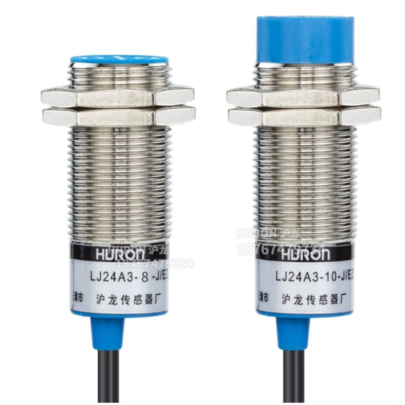 LJ24A3 proximity sensor, M24 inductive switch, 10mm proximity sensor, 8mm proximity switch, long distance metal detector, NPN proximity switch, PNP proximity sensor, 24V limit switch, NO NC proximity switch, flush mount sensor, non-flush proximity switch, industrial automation sensor, waterproof proximity switch, HURON proximity sensor