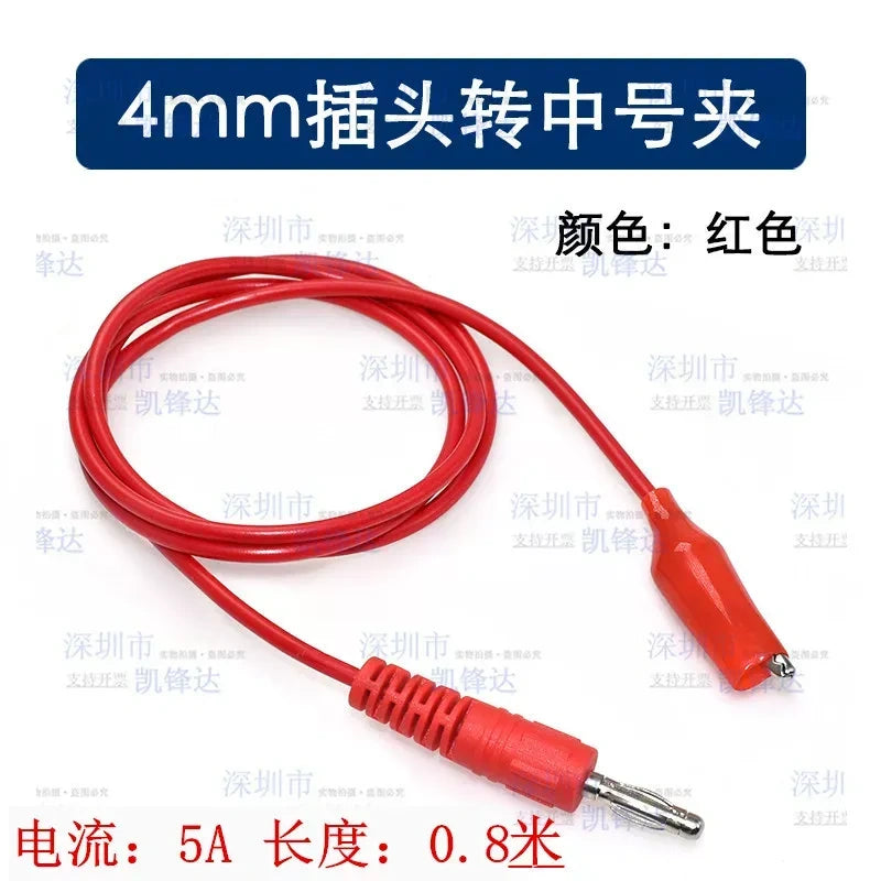Insulated Alligator Clip Test Leads, Banana Plug to Alligator Clip Cable, Multimeter Power Test Wire, Double End Alligator Clip Jumper Wire for Electrical Testing