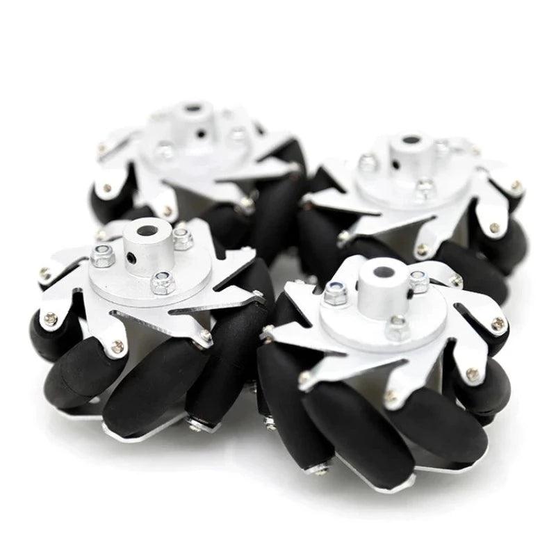 4pcs Mecanum Wheel Diameter 60mm 75mm 100mm 127mm Aperture 4/5/6/8/10/12/14/15/16 mm Omnidirectional Wheel ROS Mobile Platform